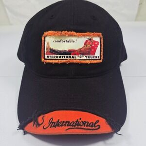 International Trucks Hat Mens Black Orange Logo Cap Snapback NWT
